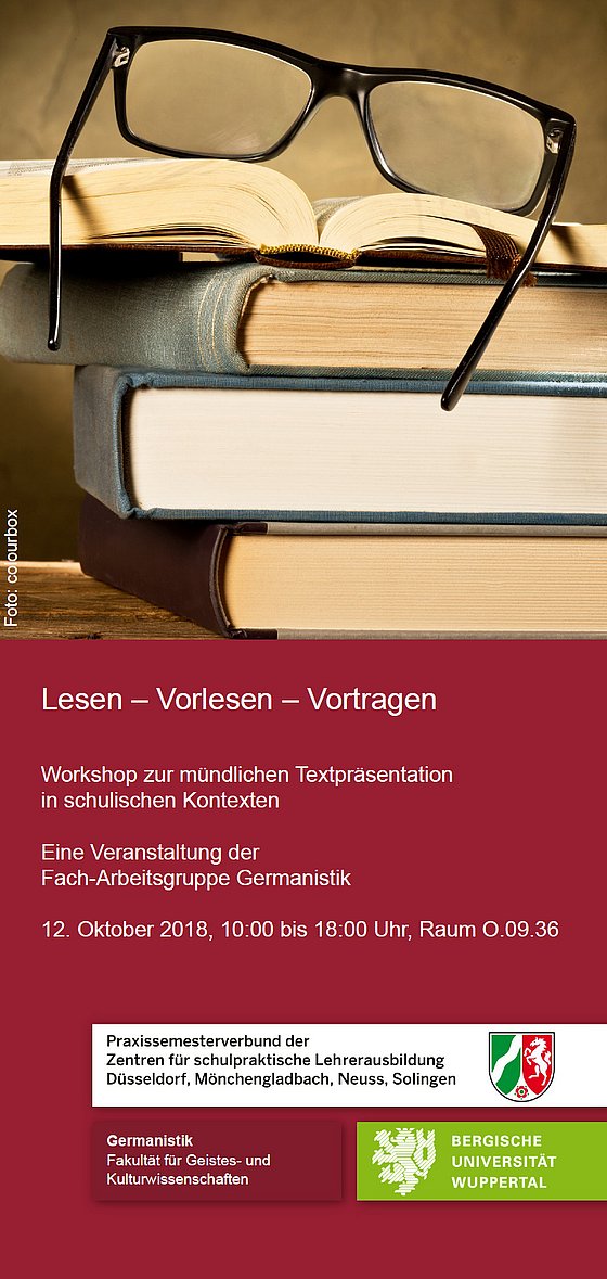 Titelseite Flyer mündliche Textpräsentation